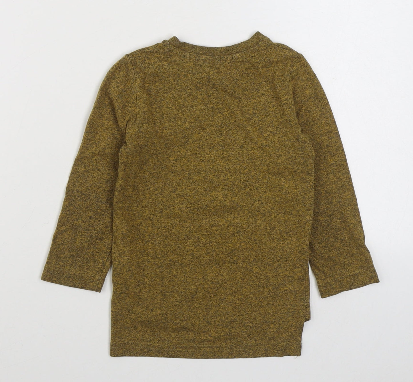 NEXT Boys Yellow  Cotton Basic T-Shirt Size 3 Years Round Neck Pullover