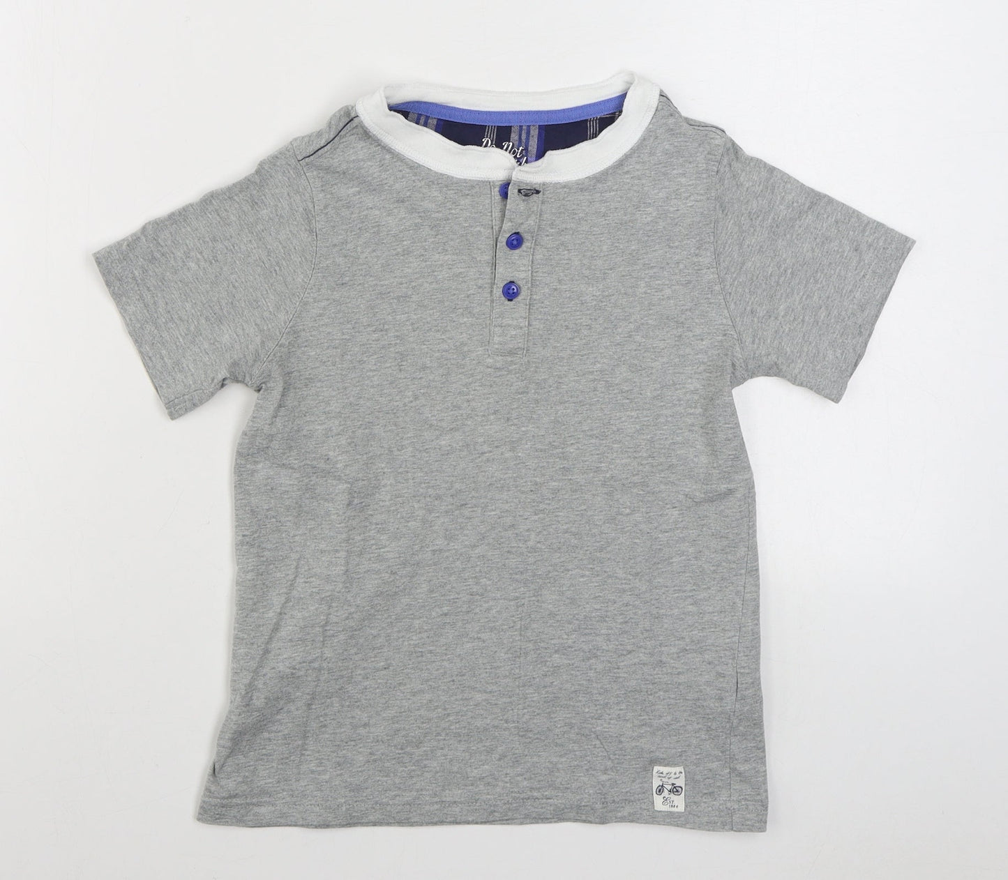 Marks and Spencer Boys Grey  100% Cotton Basic T-Shirt Size 9-10 Years Round Neck Pullover