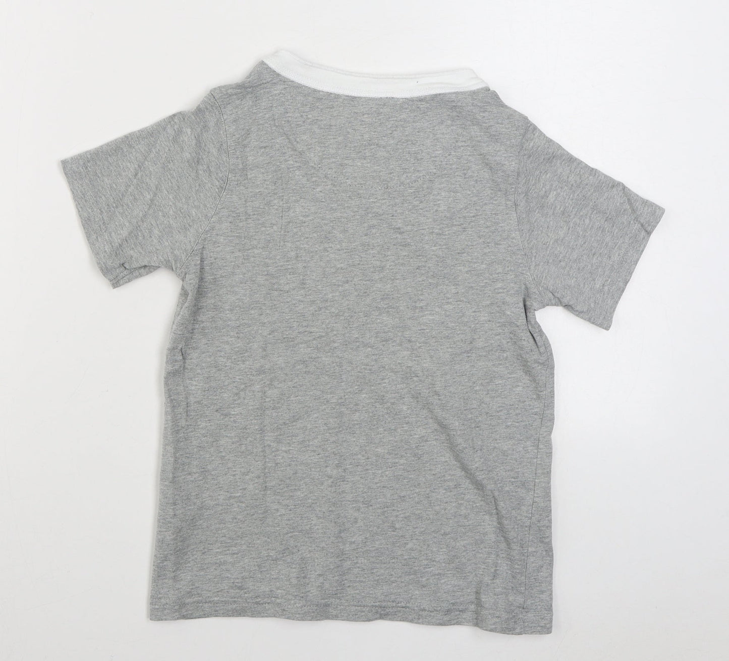 Marks and Spencer Boys Grey  100% Cotton Basic T-Shirt Size 9-10 Years Round Neck Pullover