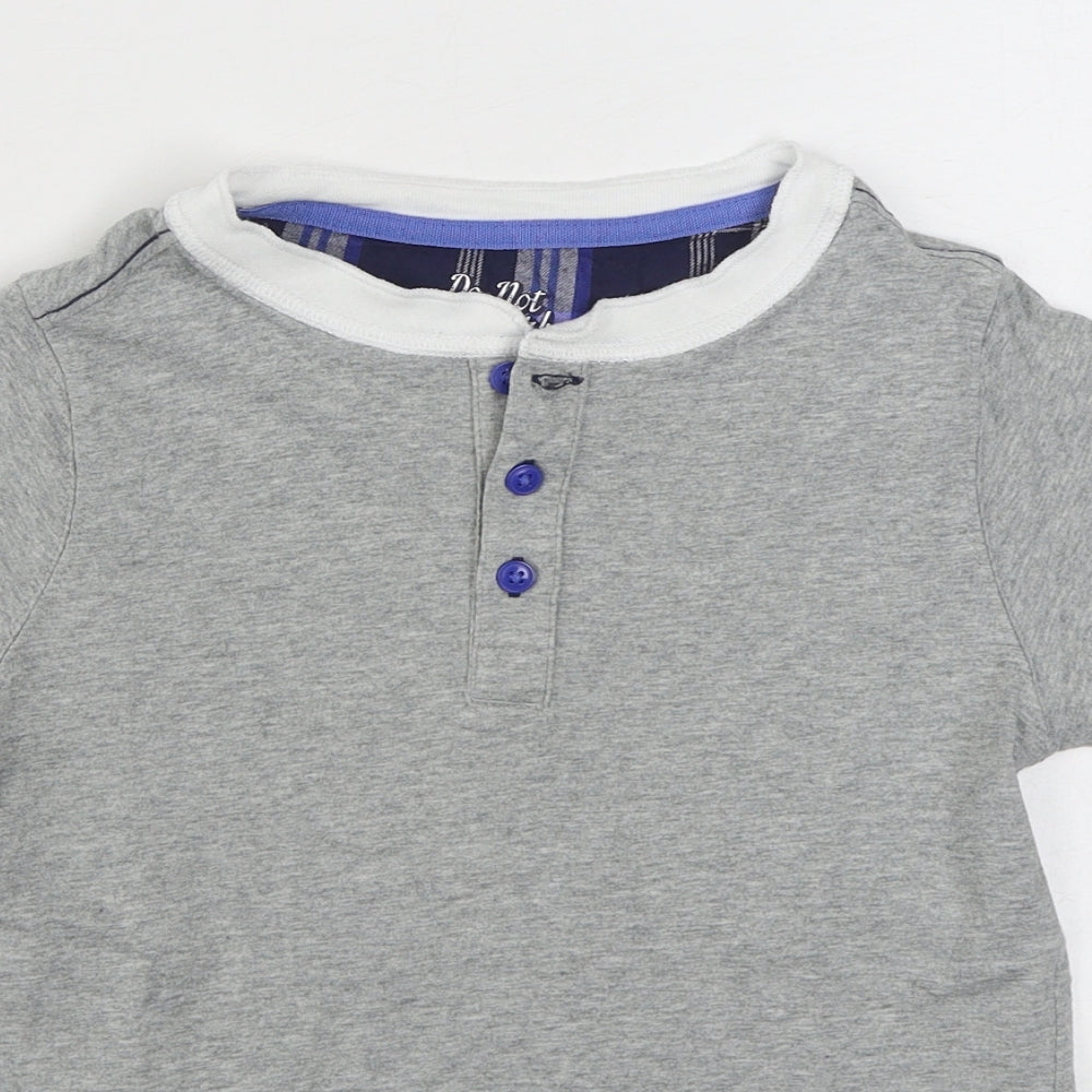 Marks and Spencer Boys Grey  100% Cotton Basic T-Shirt Size 9-10 Years Round Neck Pullover