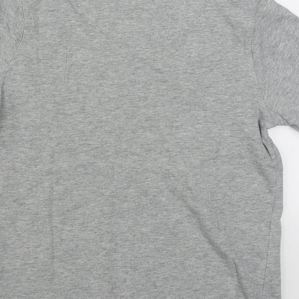 Marks and Spencer Boys Grey  100% Cotton Basic T-Shirt Size 9-10 Years Round Neck Pullover