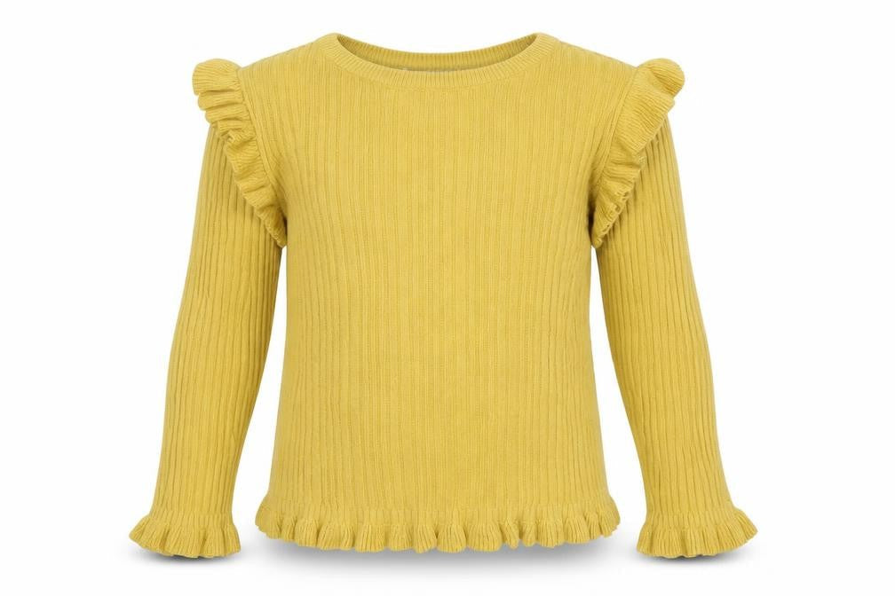 George Girls Yellow  100% Cotton Basic T-Shirt Size 5-6 Years High Neck Pullover