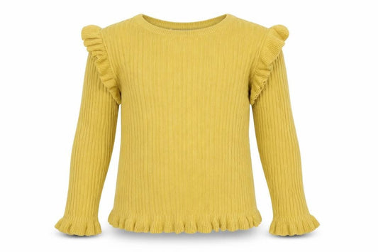 George Girls Yellow  100% Cotton Basic T-Shirt Size 5-6 Years High Neck Pullover