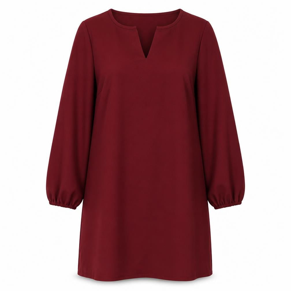 SheIn Womens Red  Polyester A-Line  Size M  V-Neck Pullover