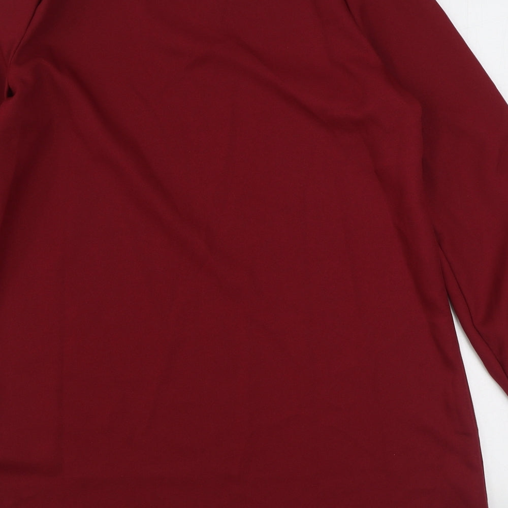 SheIn Womens Red  Polyester A-Line  Size M  V-Neck Pullover
