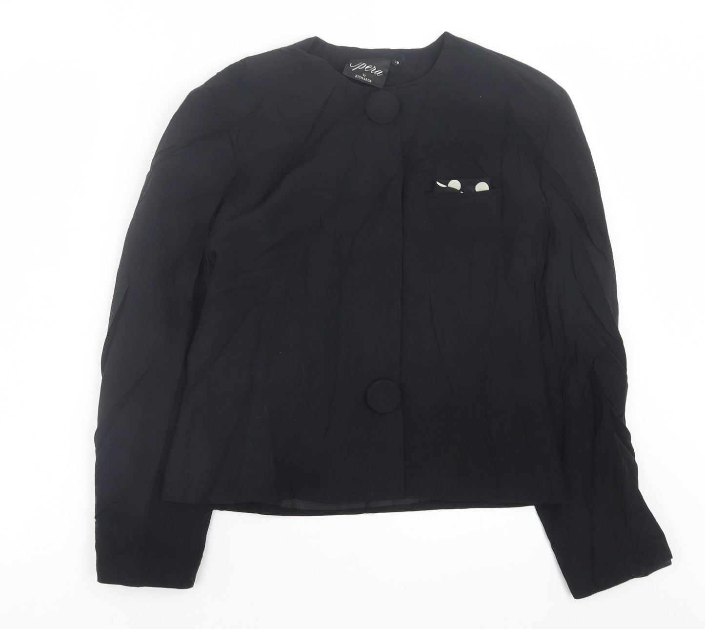 Richards Womens Black   Jacket Blazer Size 12  Button