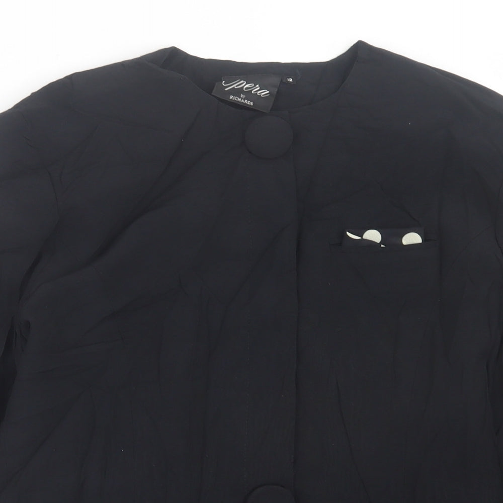 Richards Womens Black   Jacket Blazer Size 12  Button
