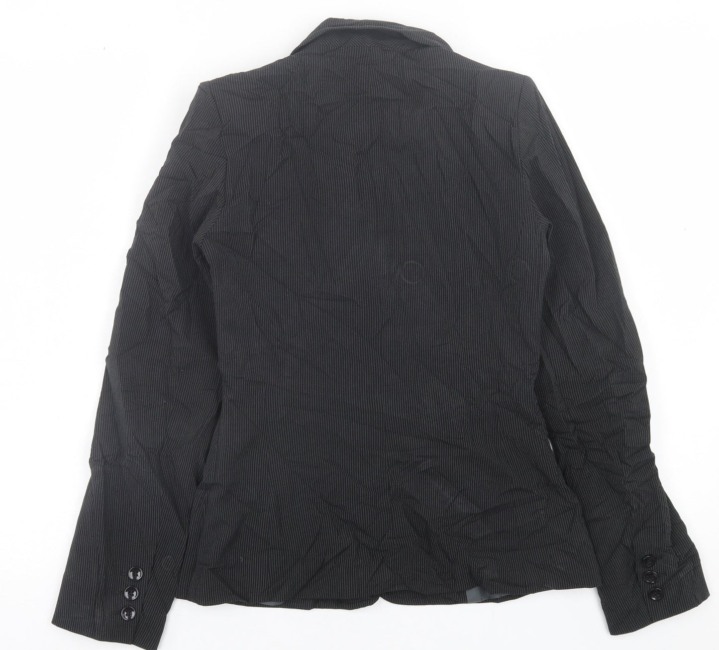 NEXT Womens Black Striped  Jacket Blazer Size 8  Button