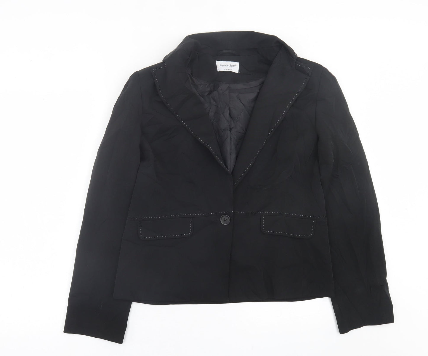 Atmosphere Womens Black   Jacket Blazer Size 14  Button
