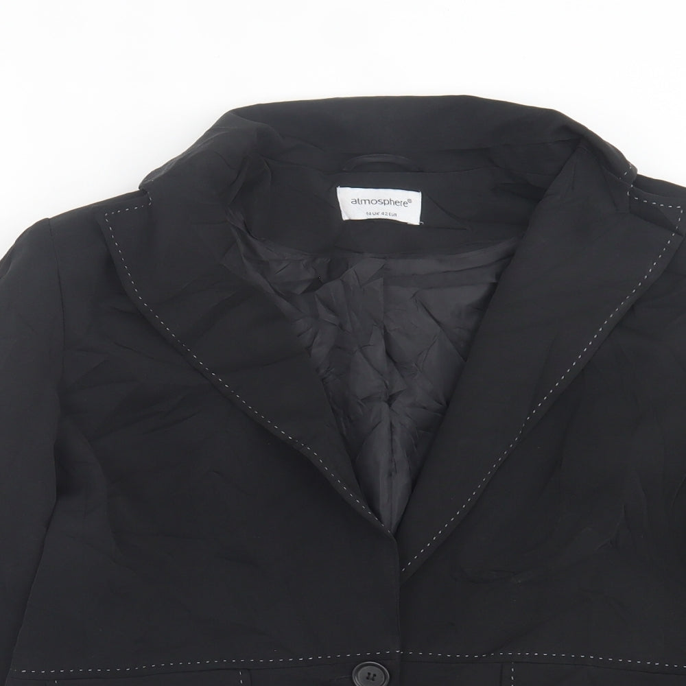 Atmosphere Womens Black   Jacket Blazer Size 14  Button