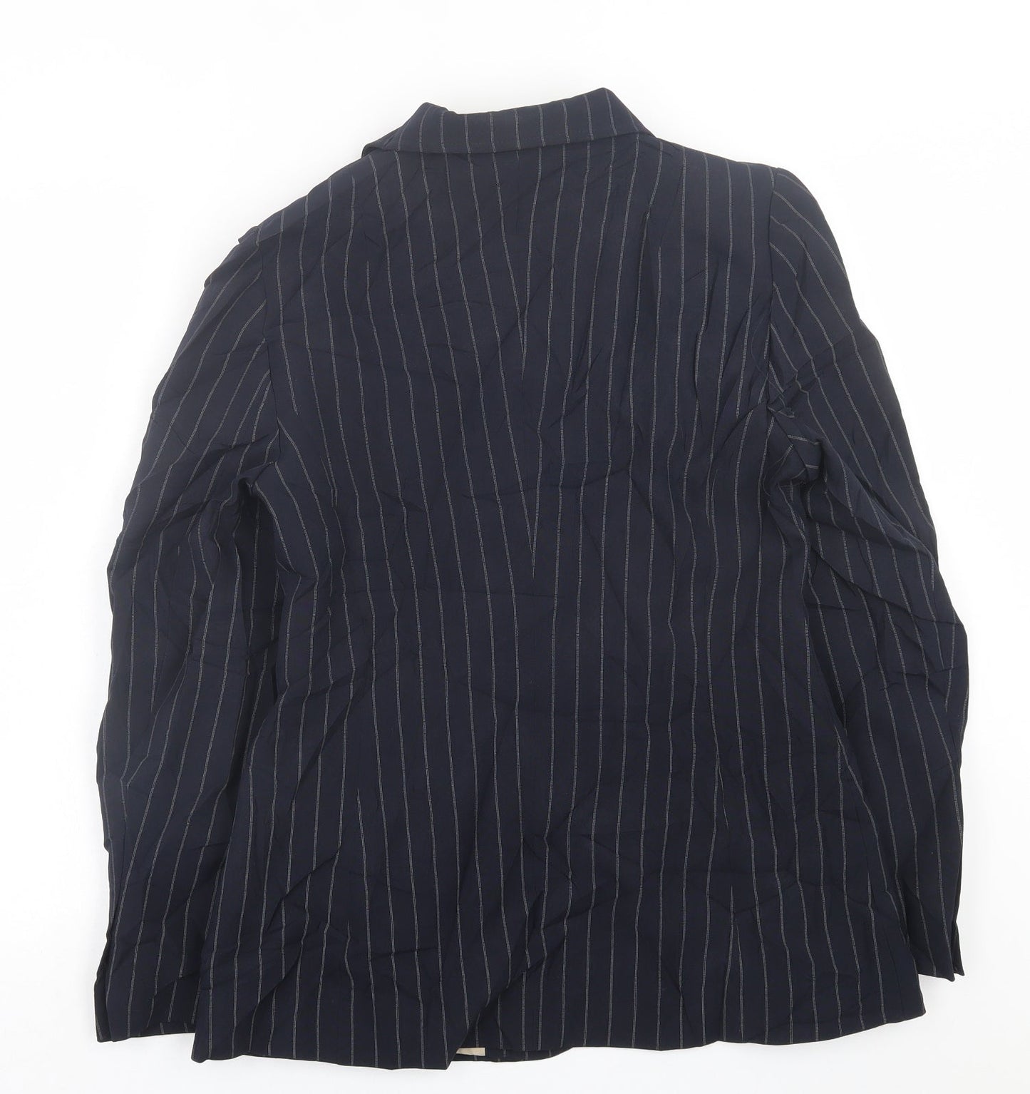 Dorothy Perkins Womens Blue Striped  Jacket Blazer Size 14  Button