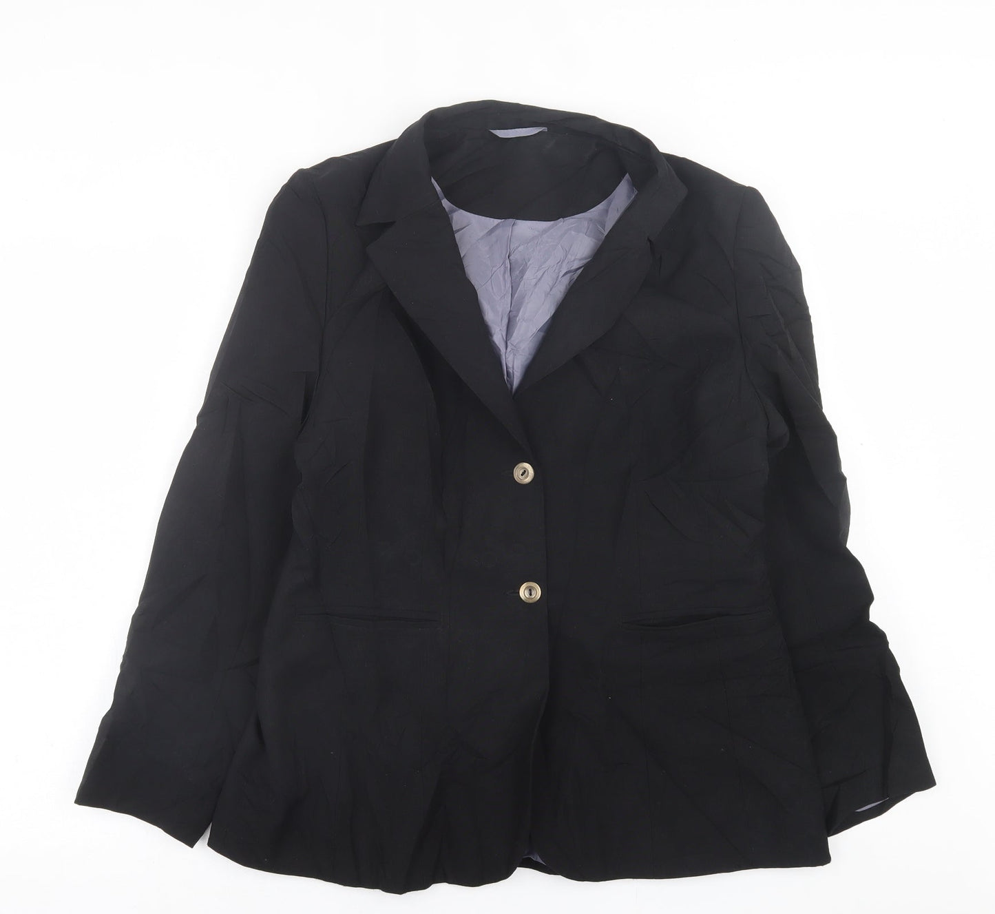 Essentials Womens Black   Jacket Blazer Size 14  Button