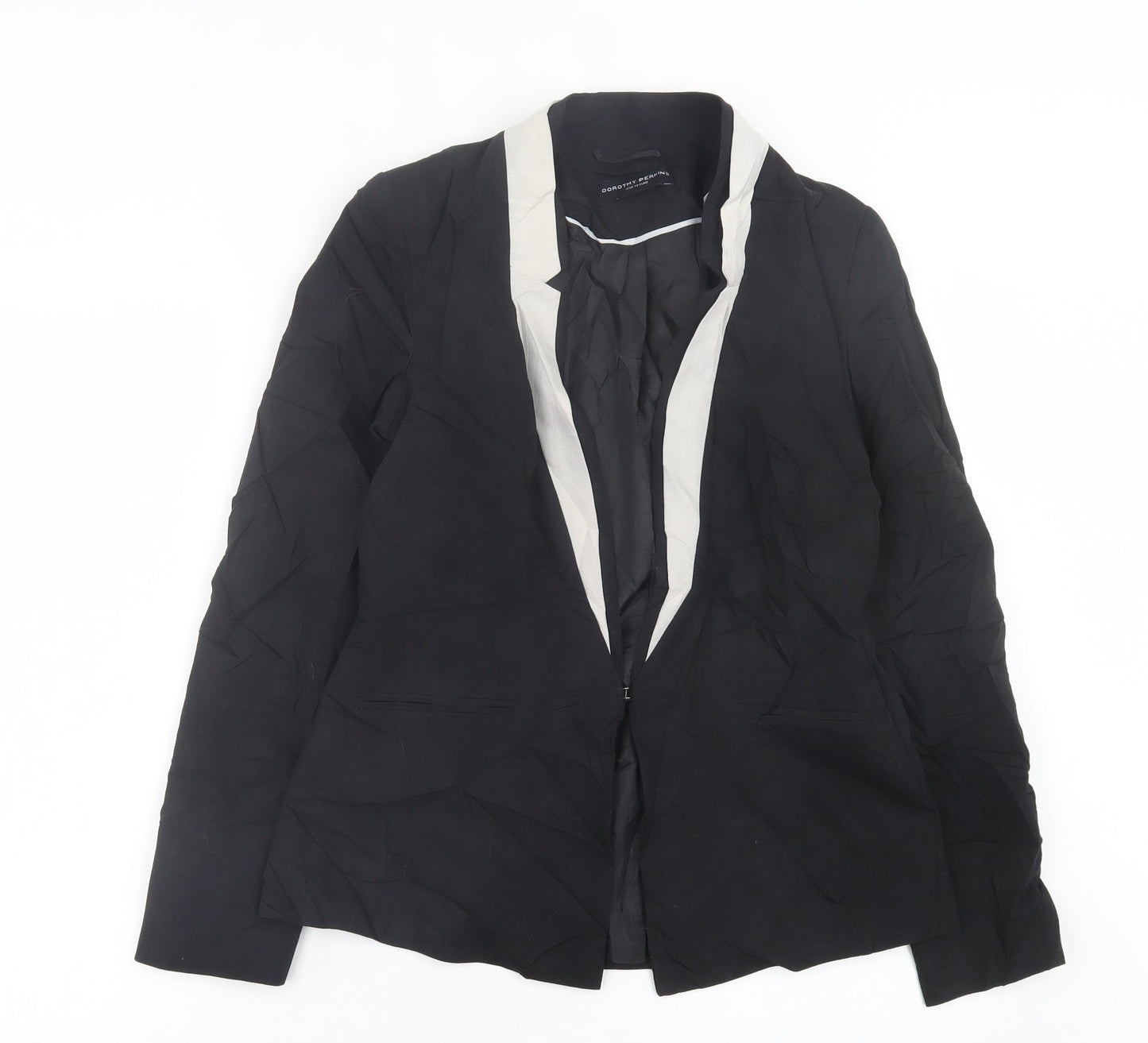 Dorothy Perkins Womens Black   Jacket Blazer Size 12  Hook & Eye