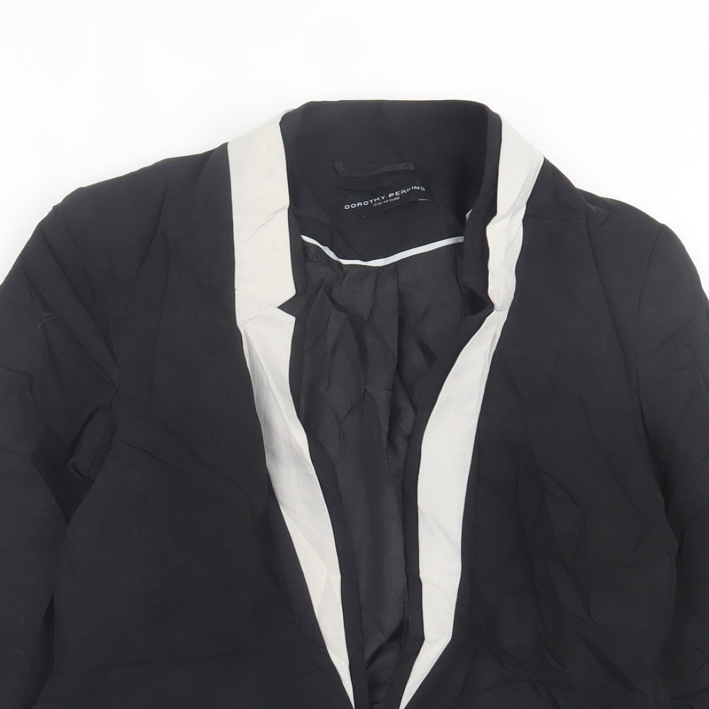 Dorothy Perkins Womens Black   Jacket Blazer Size 12  Hook & Eye