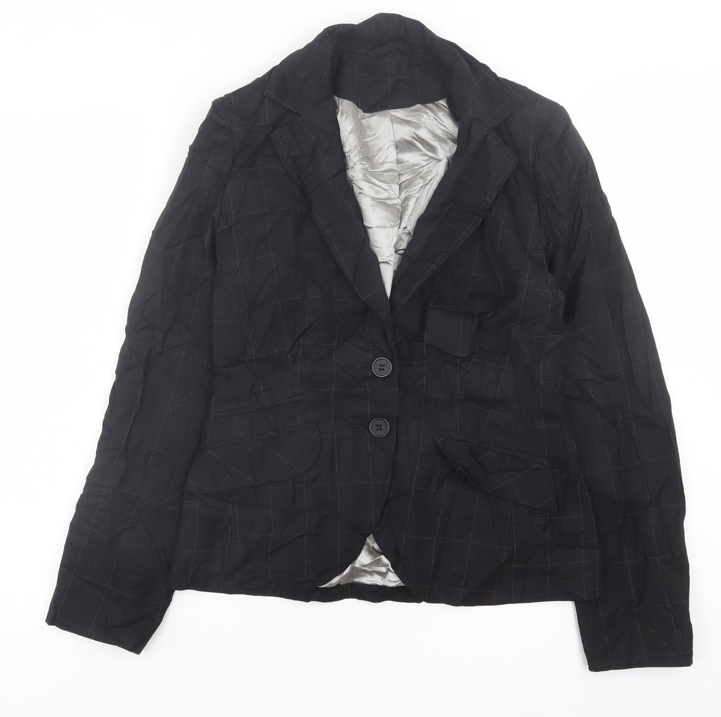 Dorothy Perkins Womens Black Check  Jacket Blazer Size 12  Button