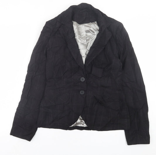 Dorothy Perkins Womens Black Check  Jacket Blazer Size 12  Button
