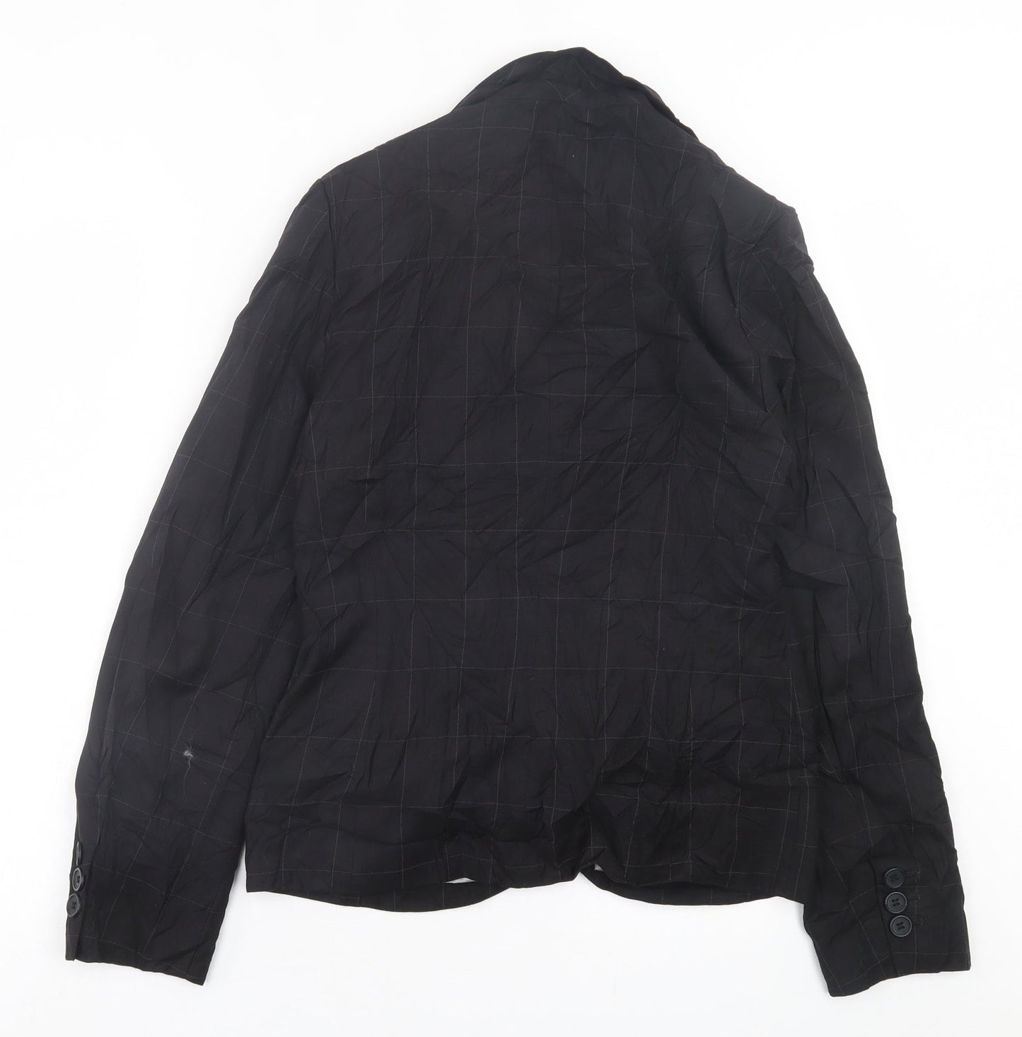 Dorothy Perkins Womens Black Check  Jacket Blazer Size 12  Button