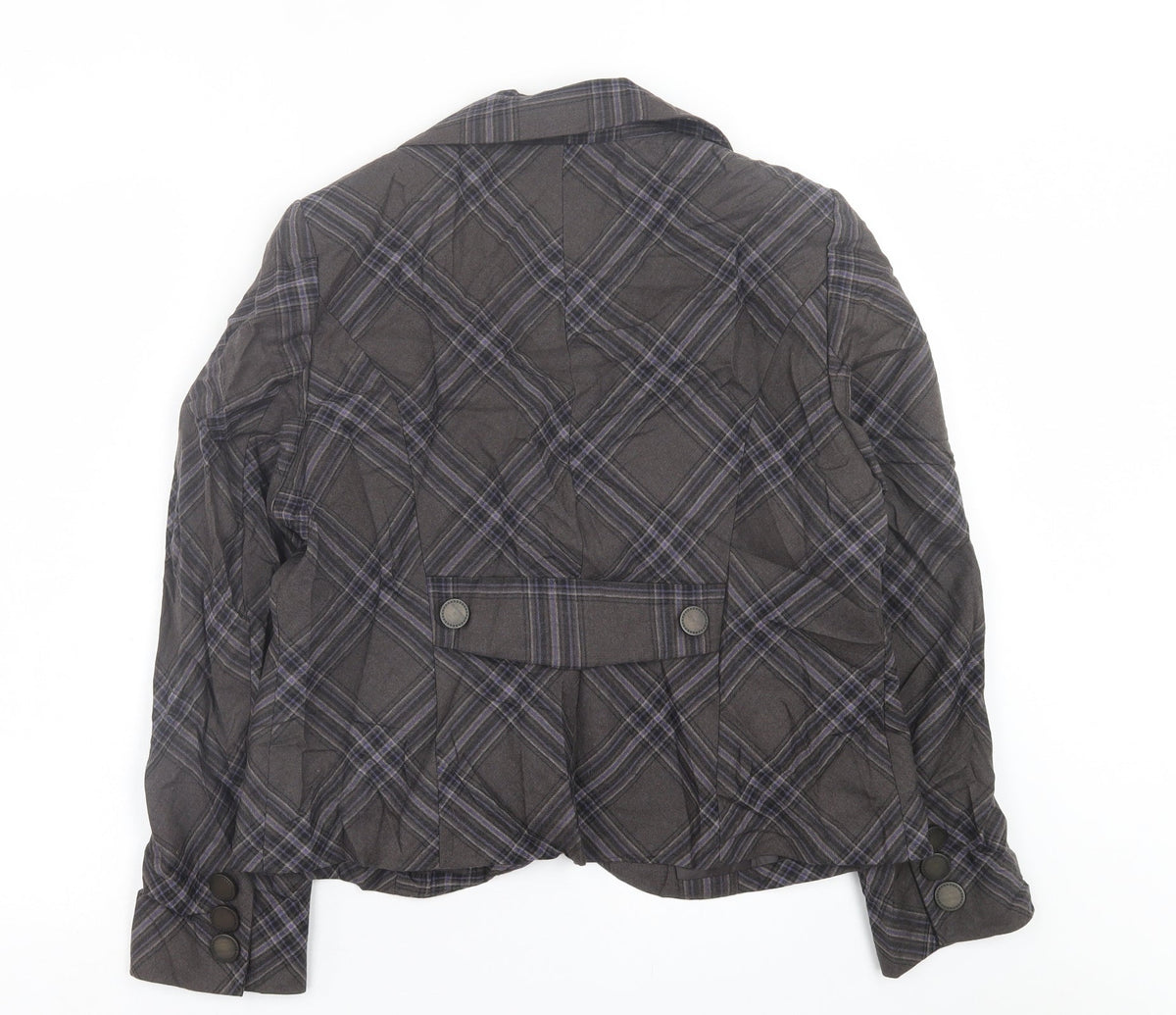 Minuet Womens Grey Plaid  Jacket Blazer Size 16  Button