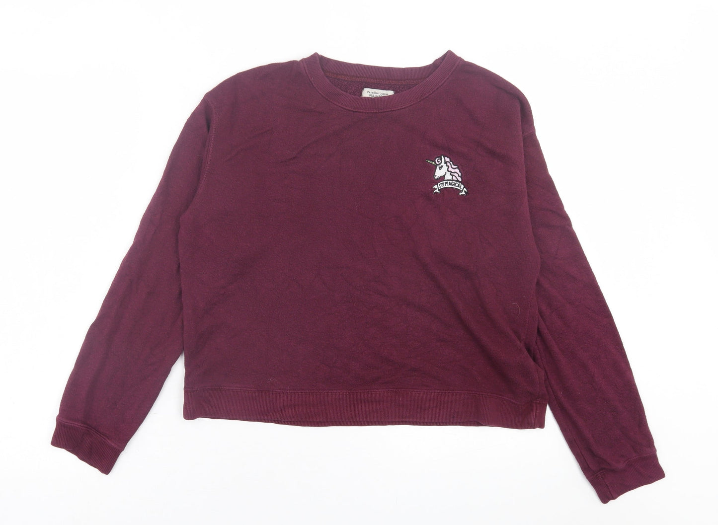 Pull&Bear Womens Purple  Polyester Pullover Sweatshirt Size M  Pullover