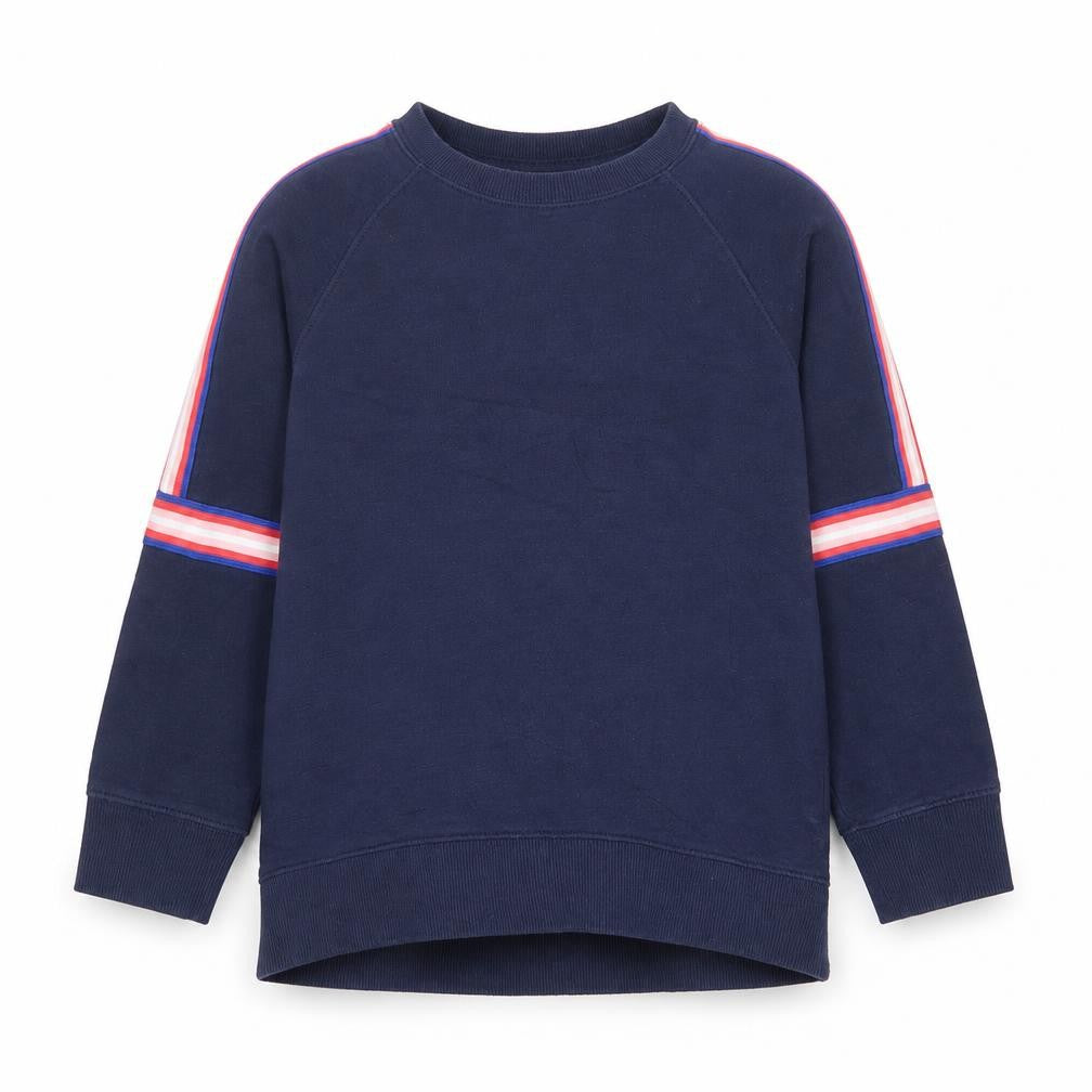 Old Navy Girls Blue Striped Cotton Pullover Sweatshirt Size 6-7 Years  Pullover