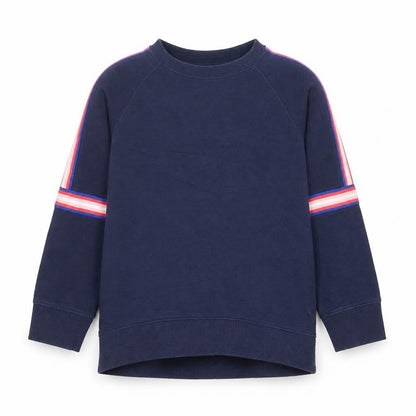 Old Navy Girls Blue Striped Cotton Pullover Sweatshirt Size 6-7 Years  Pullover