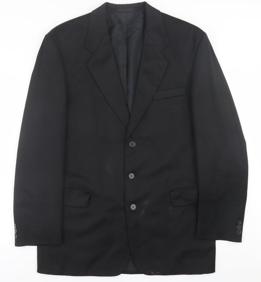 Burton Mens Black  Viscose Jacket Suit Jacket Size 40