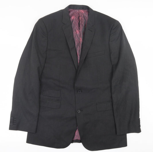 Limited collection Mens Black Striped Polyester Jacket Suit Jacket Size 42