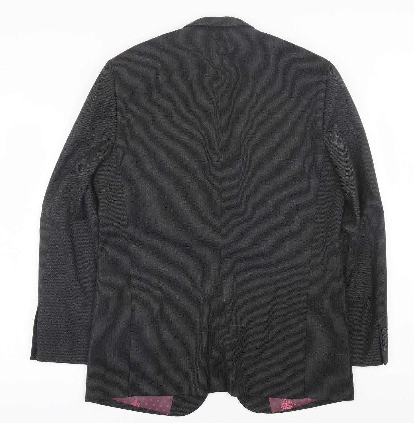 Limited collection Mens Black Striped Polyester Jacket Suit Jacket Size 42