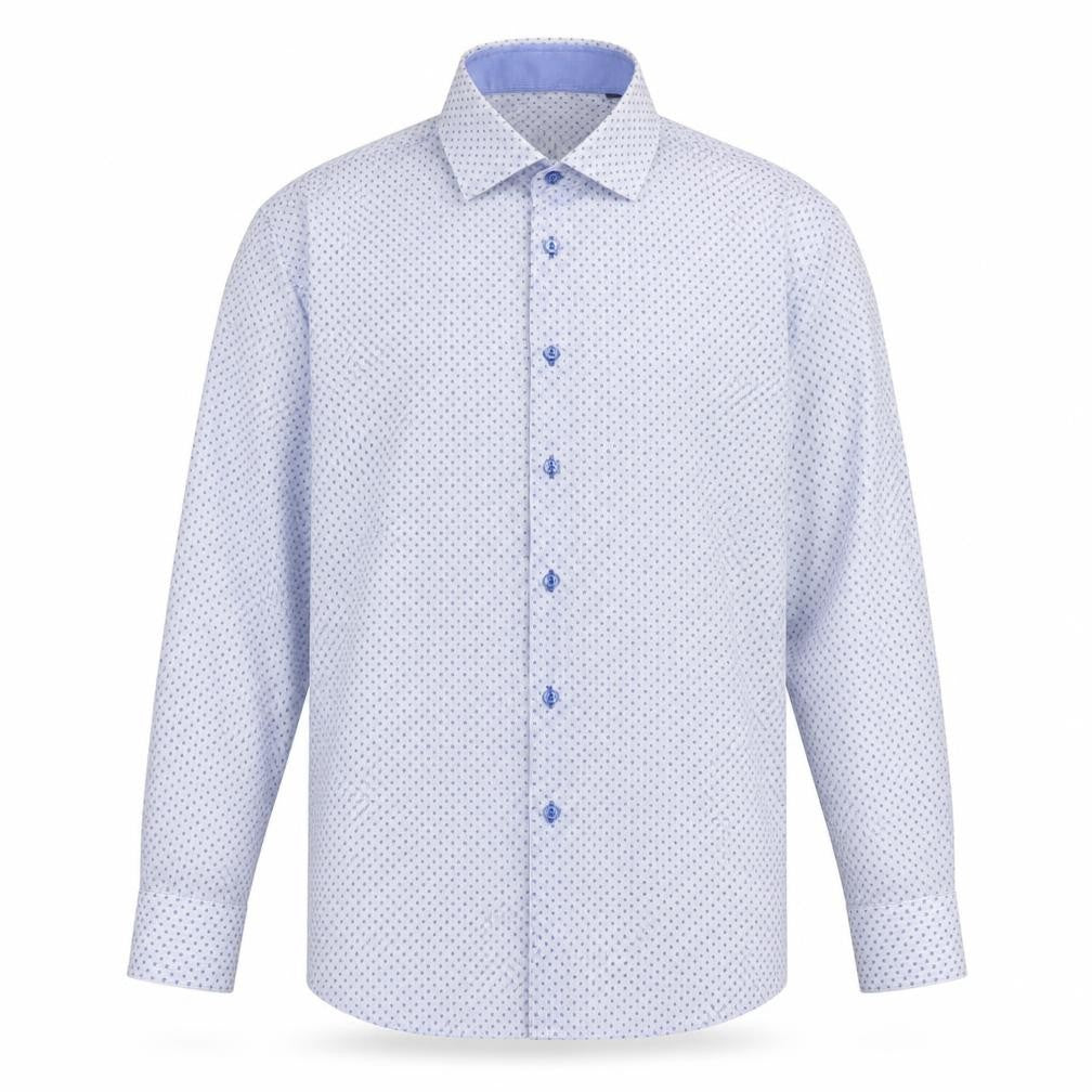 Pope Mens Blue Geometric Cotton  Button-Up Size XL Collared