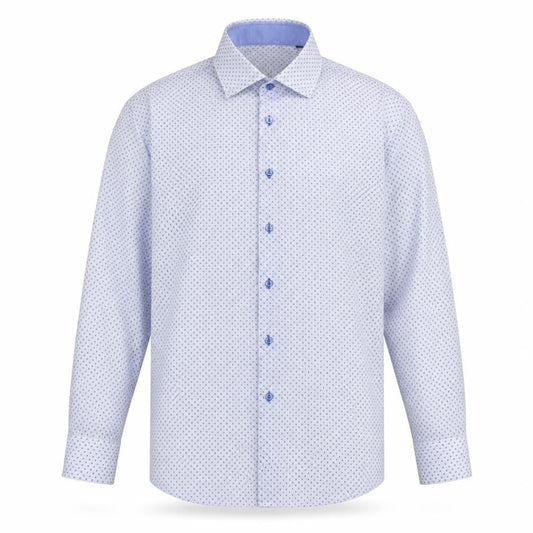 Pope Mens Blue Geometric Cotton  Button-Up Size XL Collared