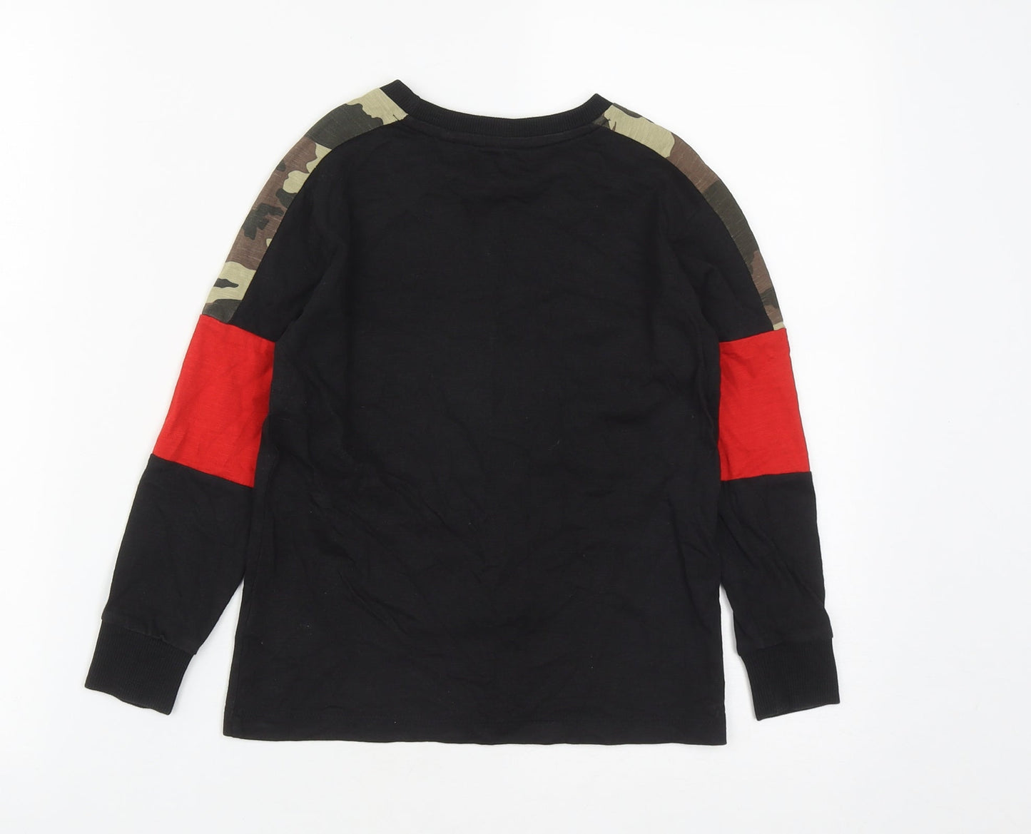 NEXT Boys Black  Cotton Basic Casual Size 6 Years Round Neck  - Skull print