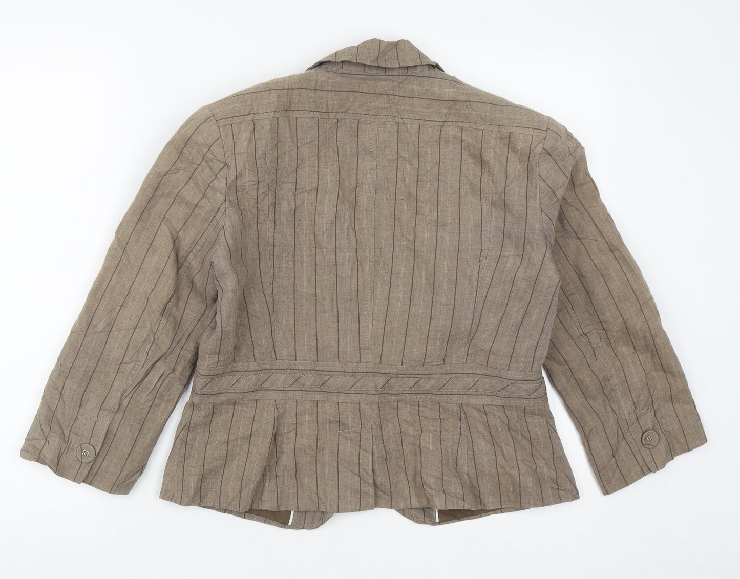 NEXT Womens Brown Striped  Jacket  Size 14  Button