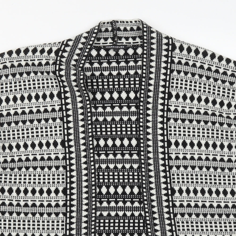Warehouse Womens Gold V-Neck Geometric Acrylic Cardigan Jumper Size S