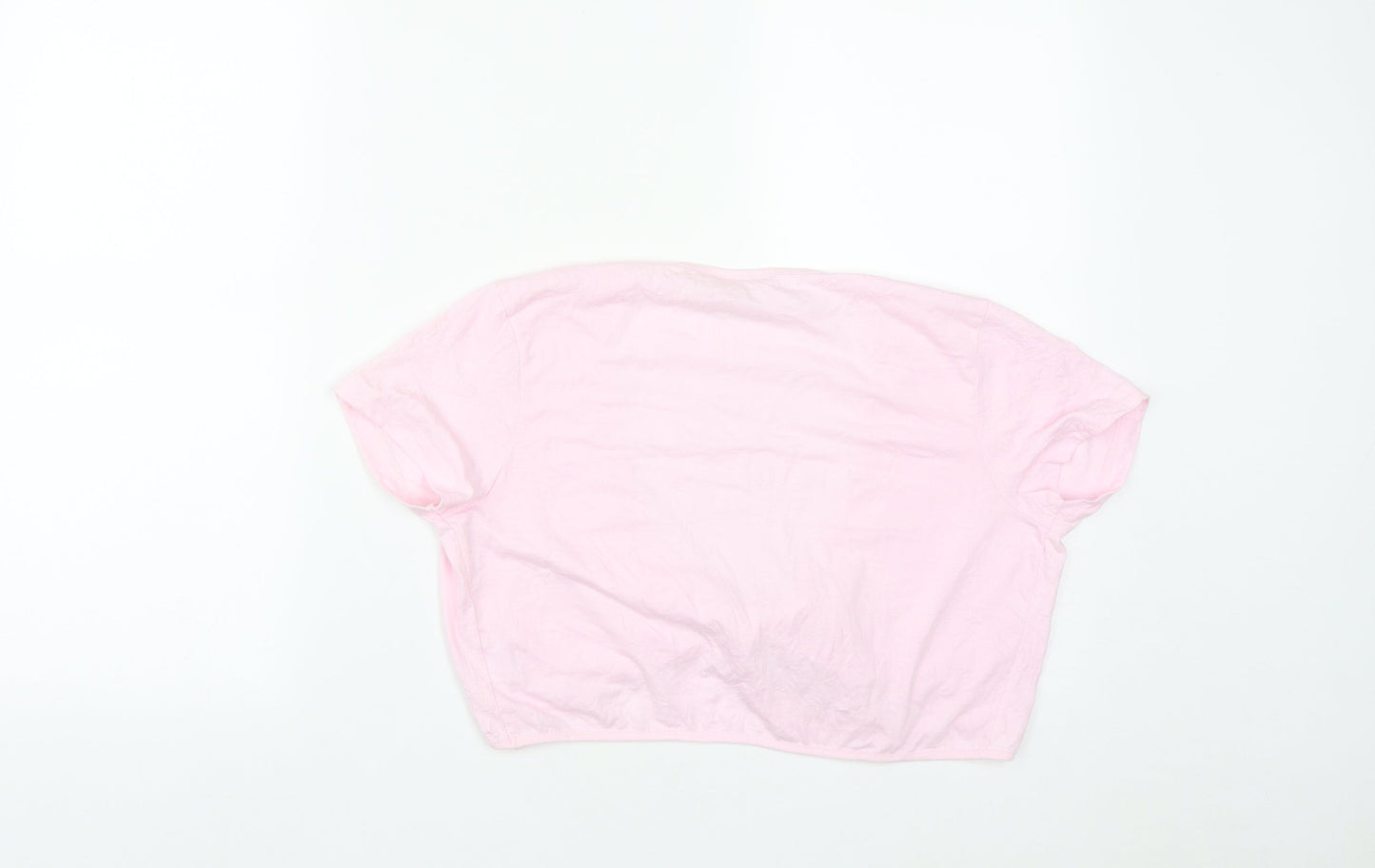NEXT Womens Pink  Cotton Cropped T-Shirt Size 10 V-Neck