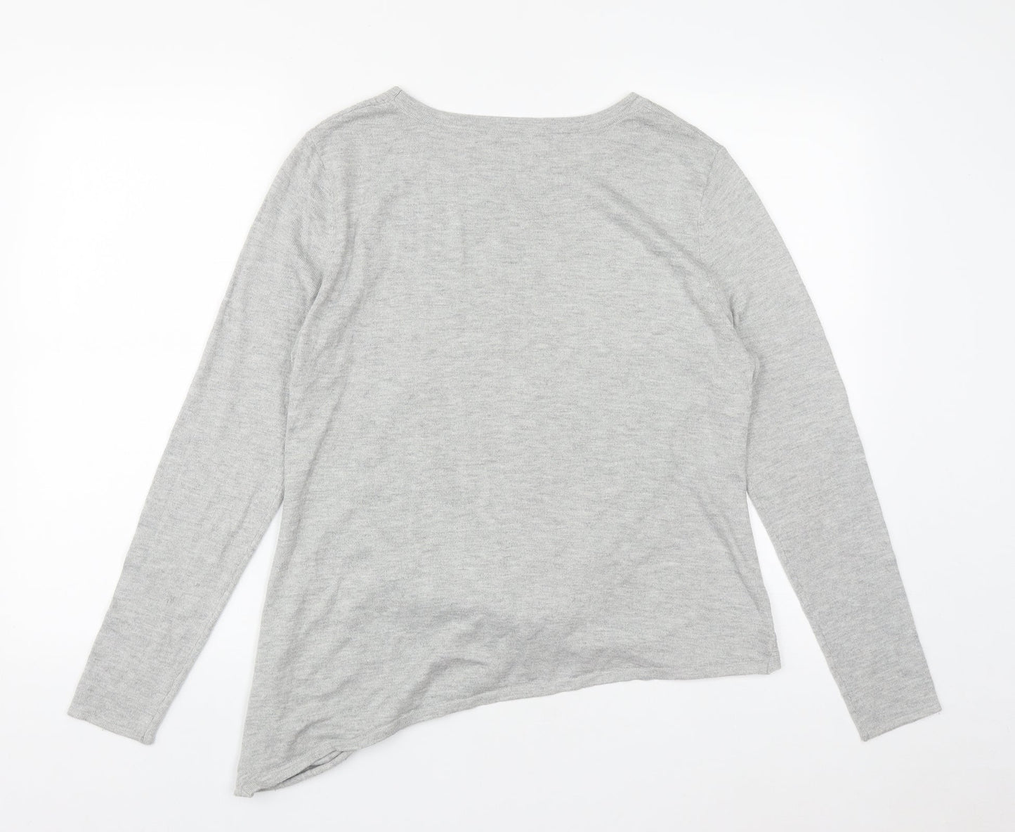 River Island Womens Grey Round Neck  Polyester Pullover Jumper Size 12