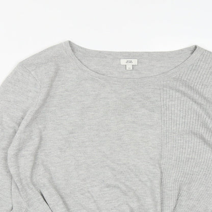River Island Womens Grey Round Neck  Polyester Pullover Jumper Size 12