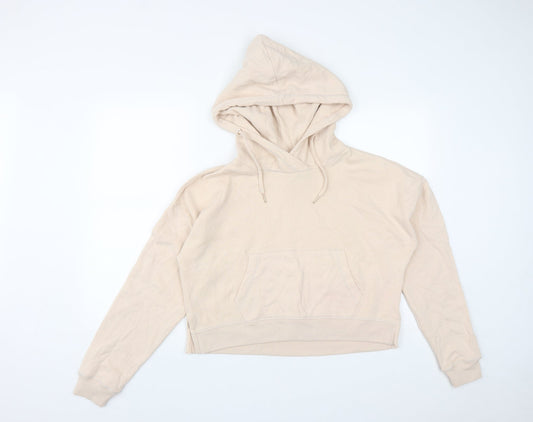 Miss Selfridge Womens Pink  Cotton Pullover Hoodie Size 14  Drawstring