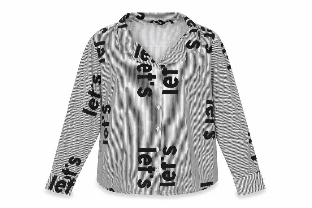 Sassy Soda Womens Multicoloured Striped Polyester Basic Button-Up Size L Collared