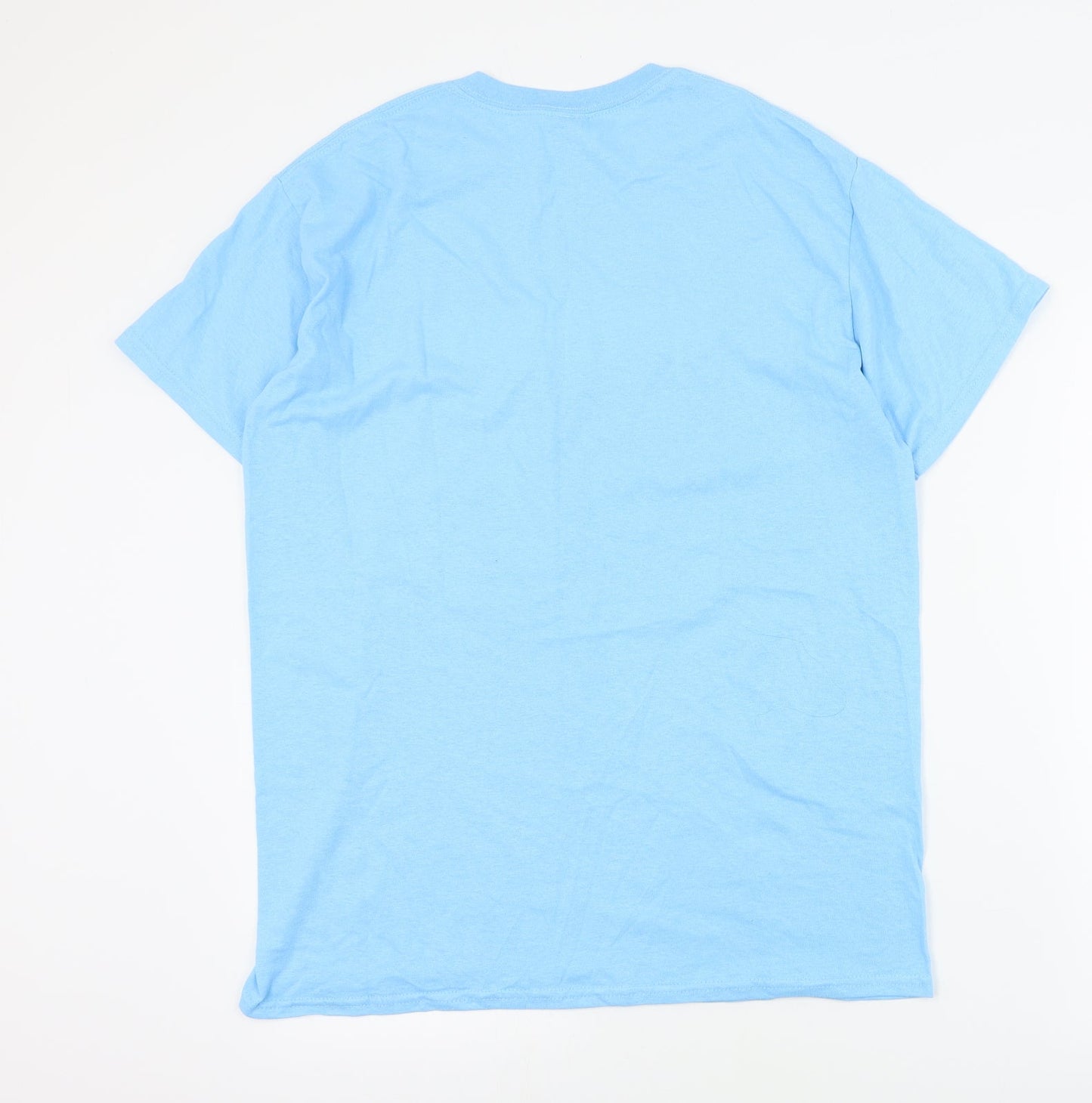 Gildan Womens Blue  Cotton Basic T-Shirt Size M Crew Neck - Slogan