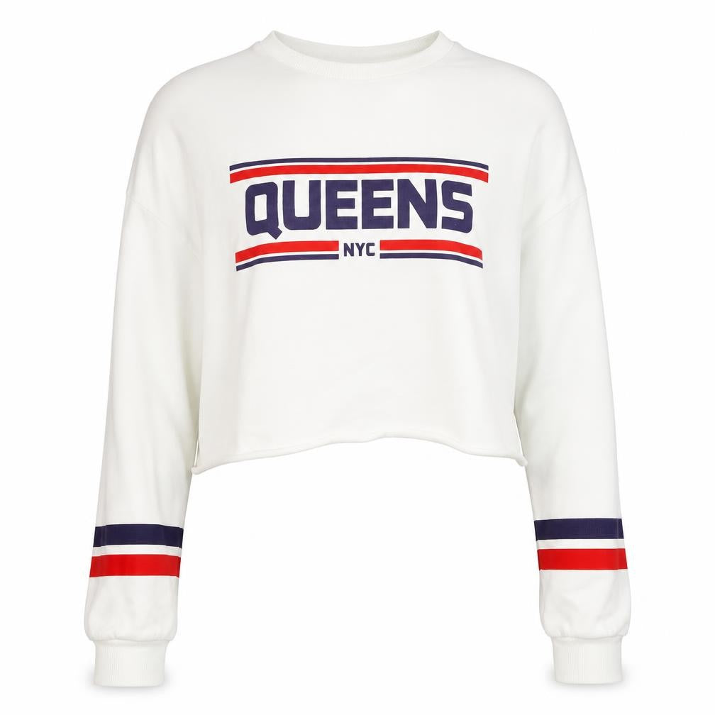 H&M Womens White  Cotton Pullover Sweatshirt Size S  Pullover - Cropped