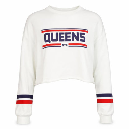 H&M Womens White  Cotton Pullover Sweatshirt Size S  Pullover - Cropped