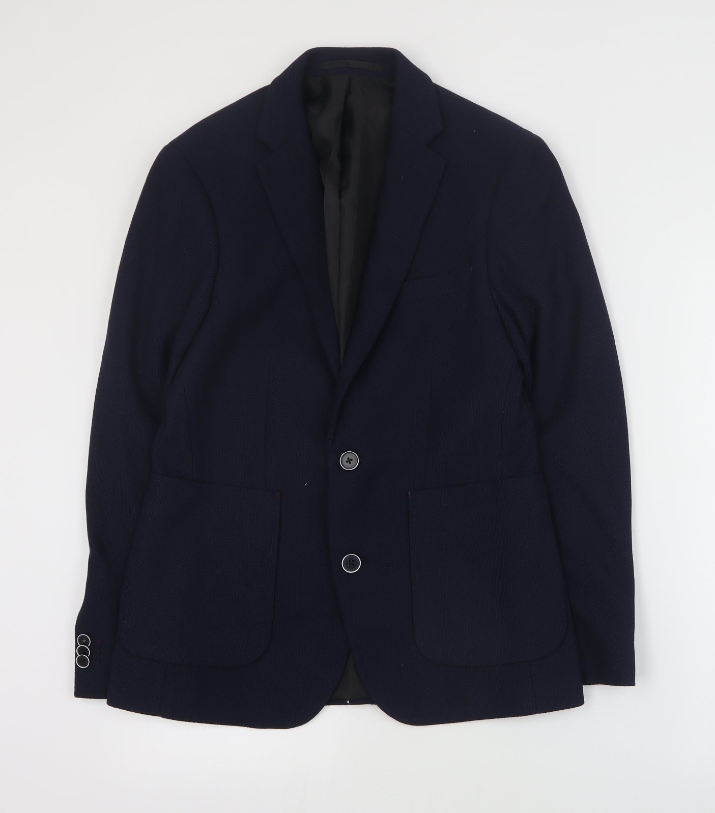 Burton Mens Blue  Polyester Jacket Suit Jacket Size S