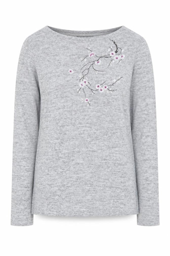 Jessica Graff Womens Grey Round Neck  Acrylic Pullover Jumper Size S