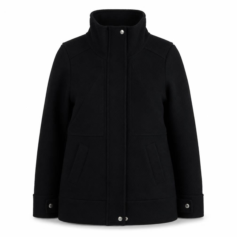 H&M Womens Black   Pea Coat Coat Size 8  Zip