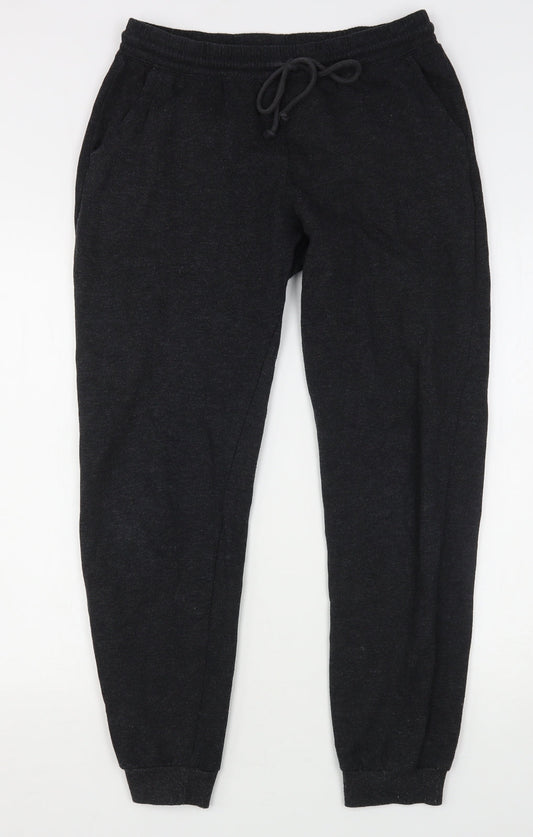 H&M Womens Grey  Cotton Sweatpants Trousers Size S L29 in Regular Snap