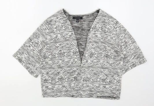 Atmosphere Womens Grey V-Neck Argyle/Diamond Polyester Cardigan Jumper Size 14