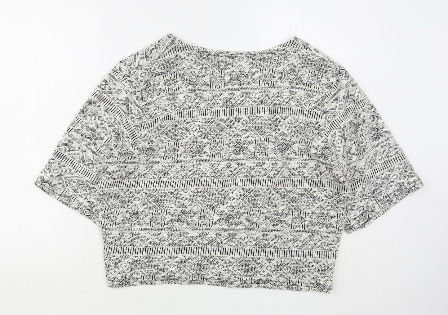 Atmosphere Womens Grey V-Neck Argyle/Diamond Polyester Cardigan Jumper Size 14