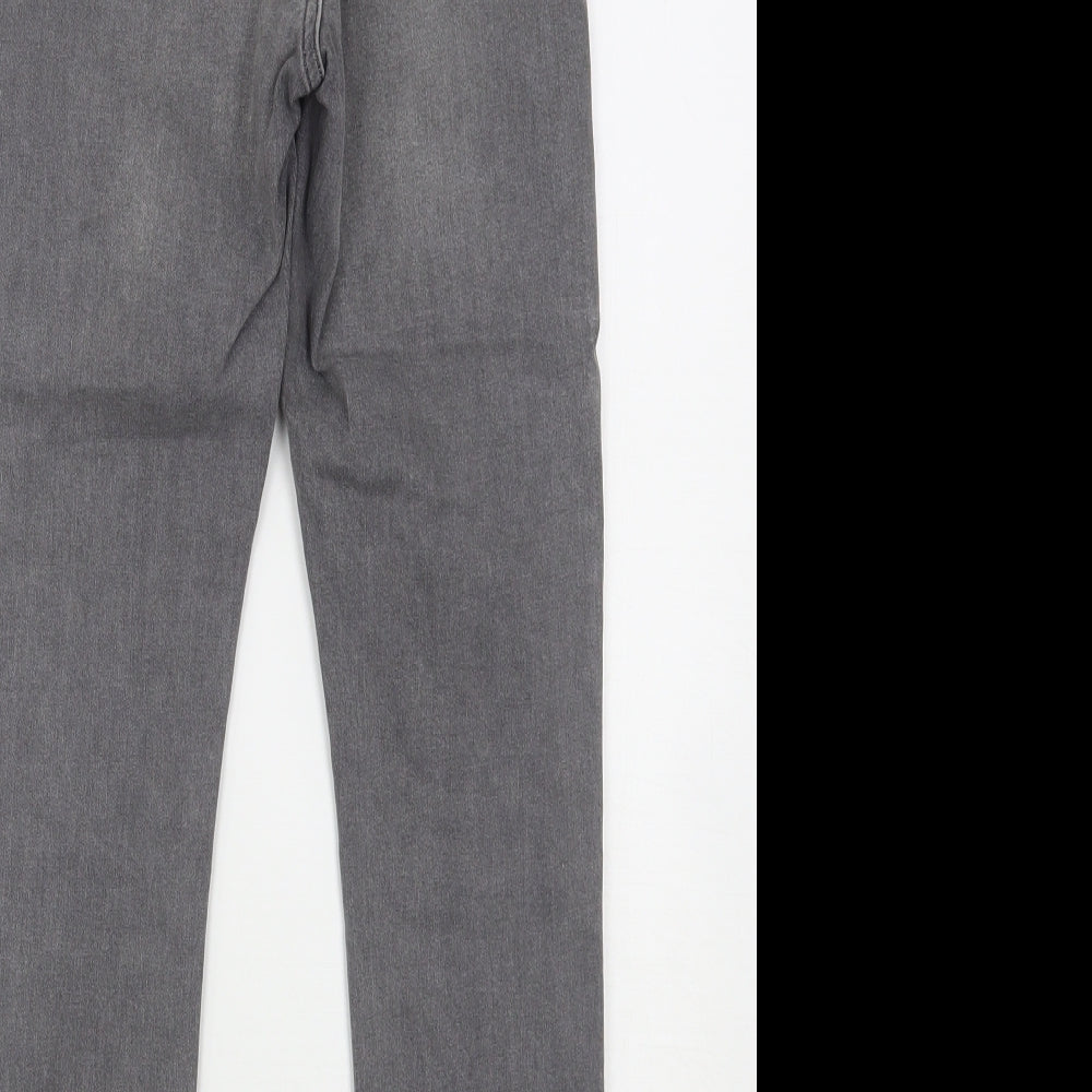 Topshop Womens Grey  Cotton Skinny Jeans Size 28 in L27 in Regular