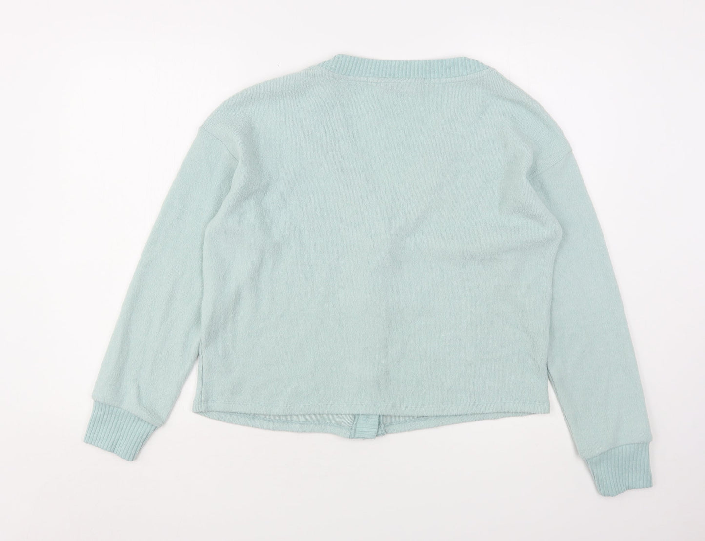 Dunnes Stores Womens Green V-Neck  Polyester Cardigan Jumper Size XS