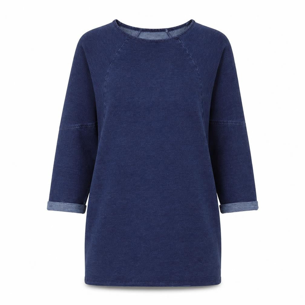 TU Womens Blue Round Neck  Cotton Pullover Jumper Size 12